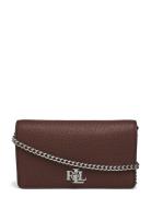 Lauren Ralph Lauren Pebbled Crossbody Turn-Lock Tech Case Brun