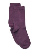 Cotton Socks Sockor Strumpor Purple Melton