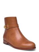 Lauren Ralph Lauren Brooke Burnished Leather Bootie Brun