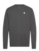 Knowledge Cotton Apparel Viggo Badge Long Sleeve - Regenerat Grå