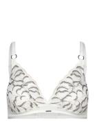 CHANTELLE Fleurs Wirefree Triangle Bra Vit