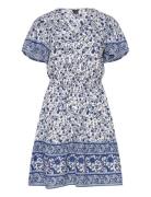 Vmmilan Ss Short Dress Wvn Ga Kort Klänning Blue Vero Moda