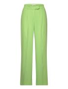 Mango Wideleg Pleated Trousers Grön