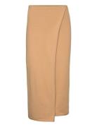 Mango Knit Wrap Skirt Beige