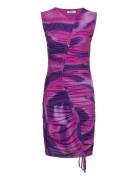 Mela Crinckle Dress Kort Klänning Purple Bzr