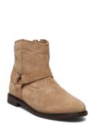 Leather Ankle Boots Känga Stövel Beige Mango