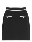 Visola Hw Short Contrast Skirt/Ka Kort Kjol Black Vila