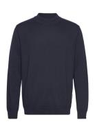 Selected Homme Slhrobert Ls Knit Mock Neck Marinblå