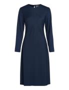 Recycled Cdc Fit & Flare Dress Knälång Klänning Navy Calvin Klein