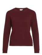 Vila Vidalo O-Neck L/S Knit Top- Noos Burgundy