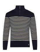 Armor Lux Sweater Zip-Up Collar Héritage Marinblå