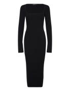 Knitted Midi Dress Knälång Klänning Black Gina Tricot