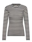 Mads Nørgaard 2X2 Cotton Stripe Tuba Tee Ls Svart