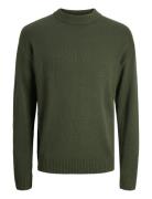 Jjejack Knit Crew Neck Sn Tops Knitwear Round Necks Khaki Green Jack &...