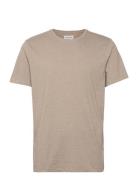 Lindbergh Mouliné O-Neck Tee S/S Beige