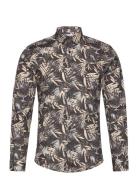 Lindbergh Aop Superflex Shirt L/S Grå