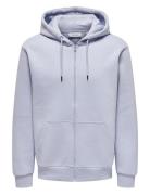 ONLY & SONS Onsceres Zip Thr. Hoodie Sweat Noos Blå