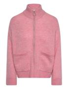 Selected Femme Slfsia Ras Ls Knit Zipper Cardigan Noos Rosa