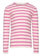 Kids Only Kmgevig L/S Rib Top O-Neck Jrs Rosa