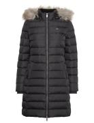 Tjw Essential Hooded Down Coat Fodrad Rock Black Tommy Jeans