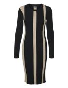 Vero Moda Vmgold New Rib Long Ls O-Neck Dress Svart