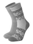 2-Pk Wool Socks Sport Socks Regular Socks Grey Johaug