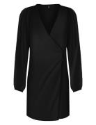 Onlalma Life Vis L/S Gina Dress Solid Kort Klänning Black ONLY