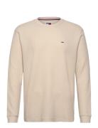 Tommy Jeans Tjm Reg Waffle L/S Tee Beige