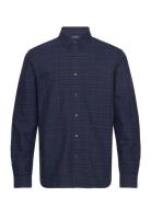 Tartan Oxford Shirt Tops Shirts Casual Navy Fred Perry