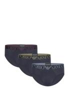 Men's Knit 3-Pack Brief Kalsonger Y-front Briefs Navy Emporio Armani