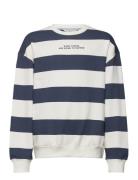 Striped Cotton-Blend Sweatshirt Tops Sweat-shirts & Hoodies Sweat-shir...