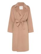 Calvin Klein Ls Df Wool Long Wrap Coat Beige