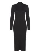 Vmlynzi Ls Calf Knit Dress Vma Noos Knälång Klänning Black Vero Moda