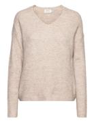 ONLY Onlcamilla V-Neck L/S Pullover Knt Noos Beige