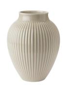 Knabstrup Keramik Knabstrup Vase H 27 Cm Ripple Sand Beige