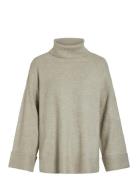 Virolfie L/S Highneck Knit Pullover/Ka Tops Knitwear Jumpers Beige Vil...