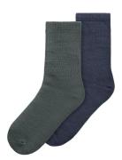 Nkmwak Wo/Bl 2P Sock Sockor Strumpor Navy Name It