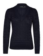 Lauren Ralph Lauren Cable-Knit Cricket Sweater Marinblå