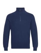 Polo Ralph Lauren Mesh-Knit Cotton Quarter-Zip Sweater Marinblå