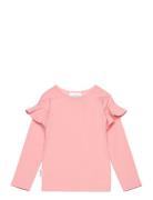 Frilla Shirt Tops T-shirts Long-sleeved T-shirts Pink Gugguu