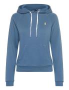 Shrunken Fit Fleece Hoodie Tops Sweat-shirts & Hoodies Hoodies Blue Po...