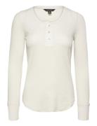 Lauren Ralph Lauren Stretch Cotton Long-Sleeve Henley Tee Kräm