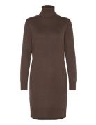 U6801, Milasz Rollneck Dress Knälång Klänning Brown Saint Tropez