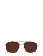 Nicki Gold Brown Fyrkantiga Solglasögon Brown Corlin Eyewear