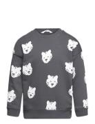 Tiger-Print Sweatshirt Tops Sweat-shirts & Hoodies Sweat-shirts Grey M...