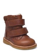 Boots - Flat - With Velcro Vinterkängor Med Kardborreband Brown ANGULU...