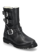 Boots - Flat - With Zipper Känga Stövel Black ANGULUS