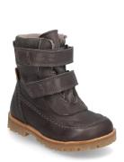 Rub Sole™ Velcro Boot Tex Vinterkängor Med Kardborreband Brown Pom Pom