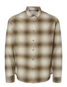 Selected Homme Slhslimowen-Brushed Shirt Ls Noos Brun