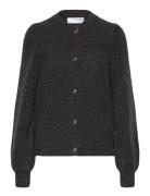 Selected Femme Slflulu Ls Structure Knit Cardigan Grå